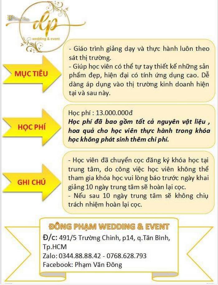 Chi học phí lớp học dạy kết tráp Rồng Phượng