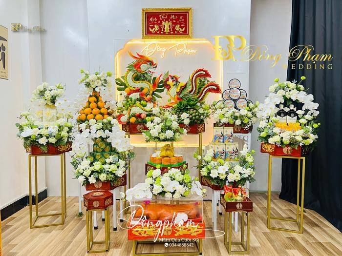 Mẫu rồng phụng được kết tại Đông Phạm Wedding